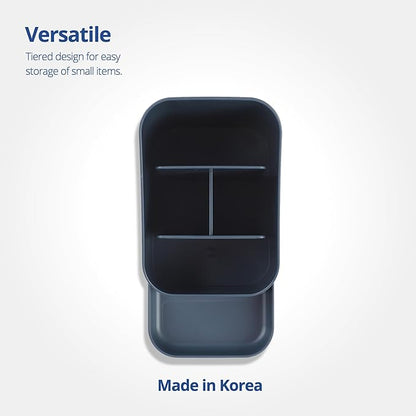 BLUE GINKGO Desk Holder – Korean-Made Office Organizer for Pencils, Pens, Notes, and Desk Supplies (Prussian Blue)