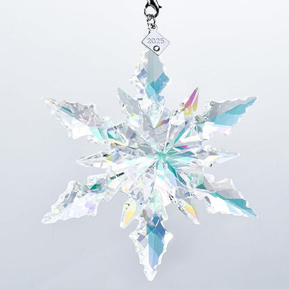 2025 Edition Crystal Snowflake Ornament Christmas Tree Ornament Home Decor Gift (2025-Fantasy Color)