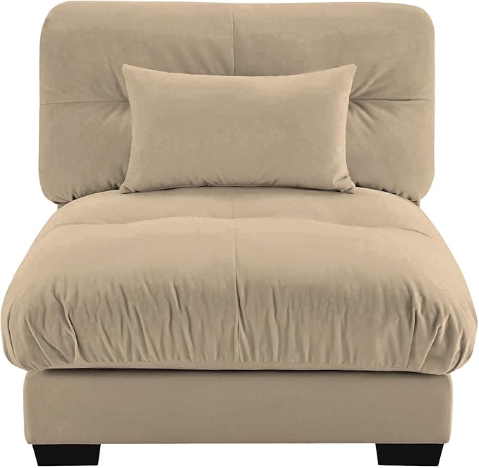 SoarFlash Velvet Sectional Middle Position Sofa, Brown