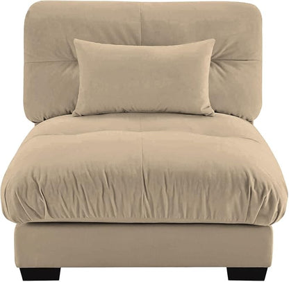 SoarFlash Velvet Sectional Middle Position Sofa, Brown