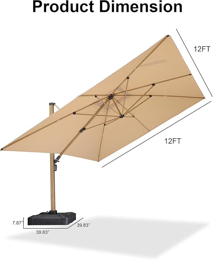 PURPLE LEAF 9 Pieces Patio Dining Table Set Wicker Outdoor Furniture Rectangular Table and Chairs Set for Garden Patio Teak-Finish Aluminum Frame Backyard Kitchen Set, Cushions and Pillows Included