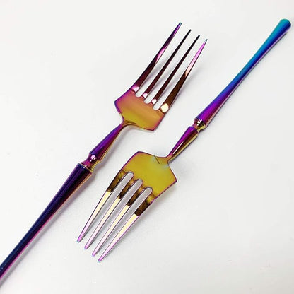 JASHII 20-piece 18/10 Stainless Steel Rainbow Flatware/Cutlery/ Set Service for 4 Person, Include Knife/Fork/Spoon, Mirror Polished (Rainbow)