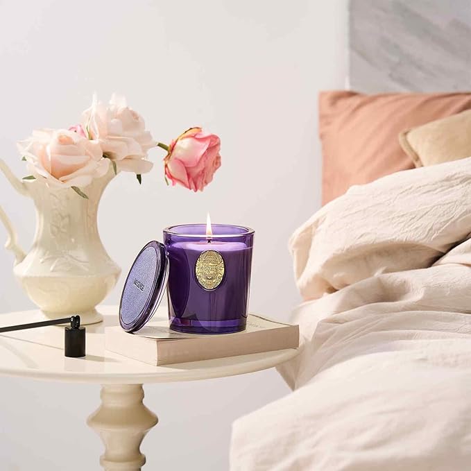 M&SENSE Natural Soy Candle | Lavender Citrus & Purple | 9.2 oz, 50H Burn Time | Luxury Scented Candle for Relaxation, Gifting, Home Décor | Ideal for Bedroom, Office, Party Ambiance