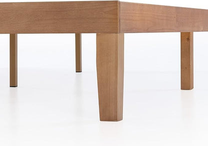 Mellow Naturalista Classic - 12 Inch Solid Wood Platform Bed with Wooden Slats, No Box Spring Needed, Easy Assembly, Queen, Pine