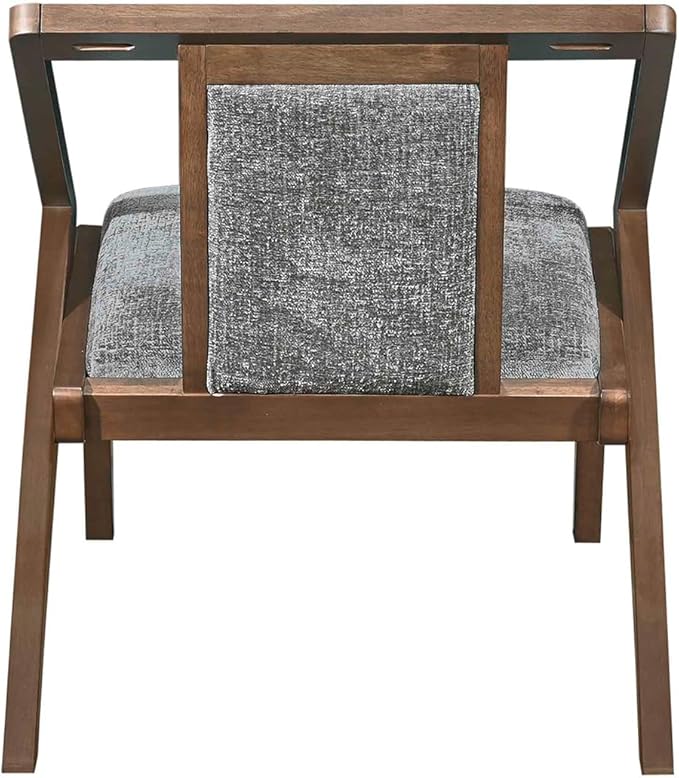 Acanva Mid-Century Modern Lounge Chair, Upholstered Velvet Living Room Reading Armchair with Solid Wood Frame, Steel-Grey