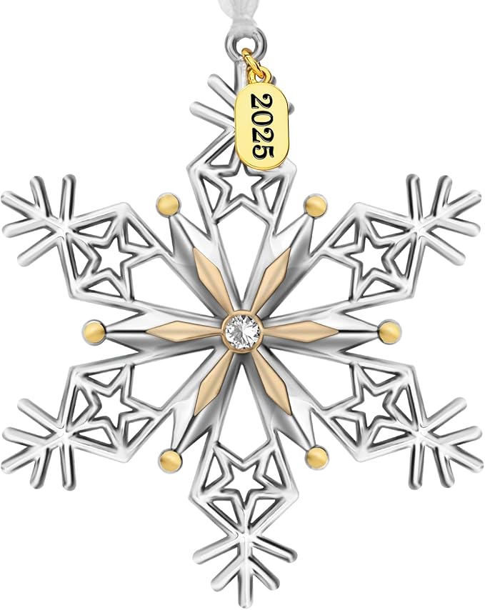 Christmas Tree Ornaments – 2025 Snowflake Hanging Pendant of Car Charm Holiday Decorative Keepsake Gift Home Decor (1 Pieces-A (2025))