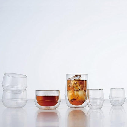 KINTO 23109 KRONOS Double Wall Champagne Glass, 5.3 fl oz (160 ml), Heat-resistant Glass, Microwave and Dishwasher Safe