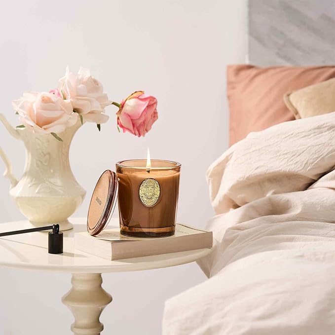 M&SENSE Natural Soy Candle | Hot Cocoa & Brown | 9.2 oz, 50H Burn Time | Luxury Scented Candle for Relaxation, Gifting, Home Décor | Ideal for Bedroom, Office, Party Ambiance