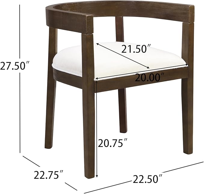 Merax 7-Piece Dining Table Set - 84'' Modern Rubberwood Table & 6 Tub Chairs, Minimalist Open-Back Design for Kitchen Dining Room, Easy Assembly, Beige+Walnut