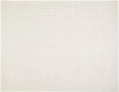 Revival Rugs Soloba 7'10"x10' Washable Area Rug for Living Room Bedroom - 100% Recycled Oeko-TEX Certified, Medium Pile, Beige, Cream