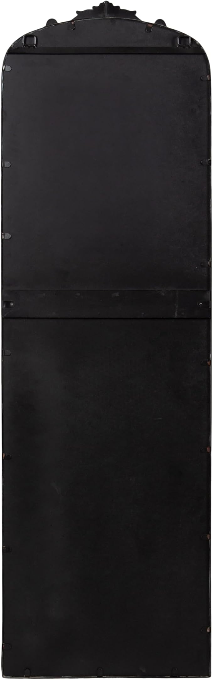 Kate and Laurel Arendahl Vintage Arched Tall Panel Mirror, 18 x 58, Antique Black, Traditional Baroque Full Length Mirror with Ornate Garland Inspired Crown for Bedroom Body Mirror Decor