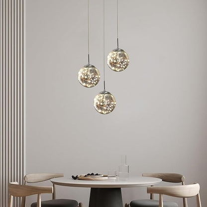 Pendant Lights Modern Crystal Chandeliers Hanging Light Fixture for Kitchen Island Sphere Pendant Light,Adjustable Chandelier for Dining Room,Foyer,Living Room Entryway