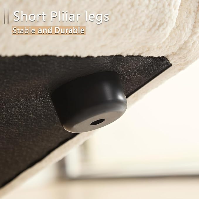 110" Modern Couch Curved Sofa for Living Room, Luxury Curved Sectional Sofas, Upholstered Boucle 3-Seater Loveseat, Minimalist Couches for Office Apartment, Beige