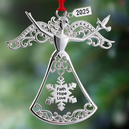 Christmas Tree Ornaments, Metal Christmas Hanging Ornaments for Tree, Christmas Tree Decorations, Pendant Gift Keepsake, for Frineds Family Decorative Hanging Ornaments Gifts