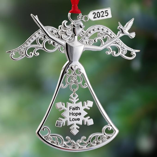 Christmas Tree Ornaments, Metal Christmas Hanging Ornaments for Tree, Christmas Tree Decorations, Pendant Gift Keepsake, for Frineds Family Decorative Hanging Ornaments Gifts