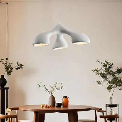 JAYMP 3-Lights Pendant Light Fixture for Dining Room Kitchen Island Restaurant E26 Base Mid Century Modern Hanging Lamp 1 Pack (Matte White,E Shape, 72cm/28.3in)