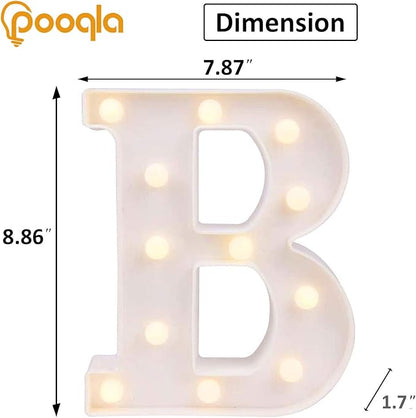 Pooqla LED Marquee Letter Lights Sign, Light Up Alphabet Letter for Home Party Wedding Decoration B