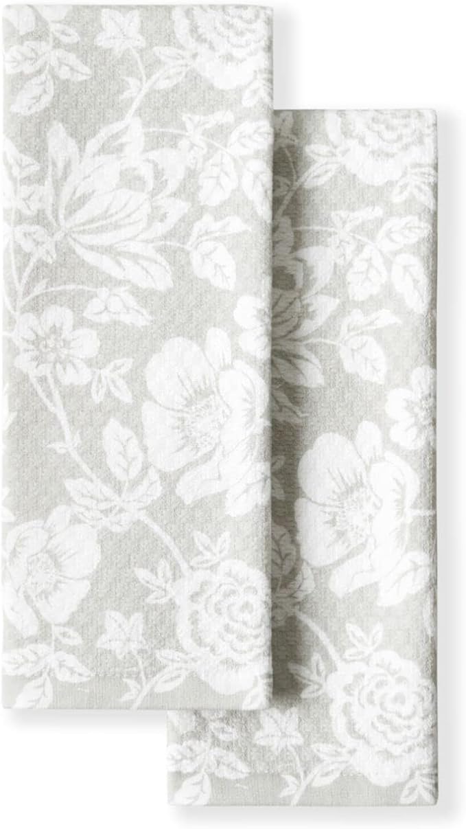 Martha Stewart Kitchen Towels Set of 2 Floral Vine 16x28 Dish Towels