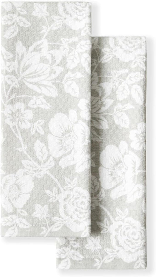 Martha Stewart Kitchen Towels Set of 2 Floral Vine 16x28 Dish Towels