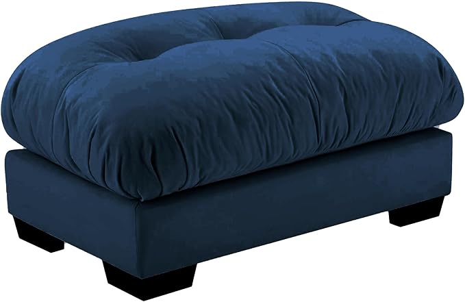 SoarFlash Velvet Sectional Sofa Ottoman, Blue