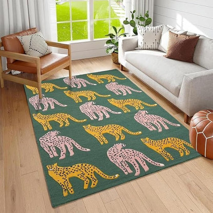 Hand Tufted Modern & Unique Animal Rugs 100% Wool, Soft and Durable Rugs for Your Living Room, Bedroom,Hall Or Any Room (Multi Colour U1, 6 X 9 Feet)