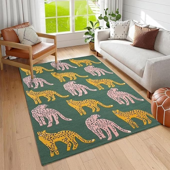 Hand Tufted Modern & Unique Animal Rugs 100% Wool, Soft and Durable Rugs for Your Living Room, Bedroom,Hall Or Any Room (Multi Colour U1, 12 X 15 Feet)