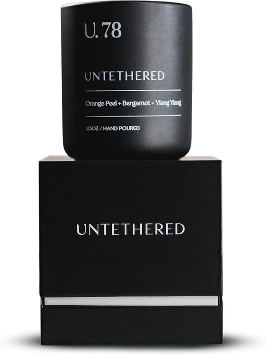 U.78 Luxury Scented Candle – Orange Peel, Bergamot & Sandalwood | Hand-Poured in USA w/ 100% Natural Coconut & Apricot Wax | Double Wick, Long-Lasting Aromatherapy Candle for Home & Gifts (12.5 oz)