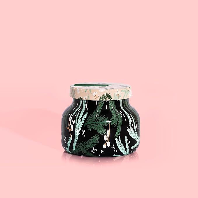 Capri Blue Pattern Play Signature Holiday Candle - Luxury Holiday Scented Candle for Home- Long Lasting Soy Wax Blend - Comes in Decorative Glass Jar (Crystal Pine, 8 oz)