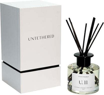 U.11 Luxury Reed Diffuser - Lavender, Mandarin & Cedarwood | 100% Natural Essential Oils | Calming & Refreshing Fragrance | Long-Lasting Aromatherapy for Home, Office & Bathroom (5oz | Up to 5 Months)