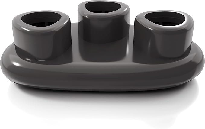 24/7 Shop at Home Kavren Modern 37-inch Oval Glossy Low Profile Coffee Table, Stone Shape Living Room Furniture for Small Space, Dark Grey