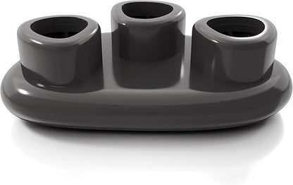 24/7 Shop at Home Kavren Modern 37-inch Oval Glossy Low Profile Coffee Table, Stone Shape Living Room Furniture for Small Space, Dark Grey