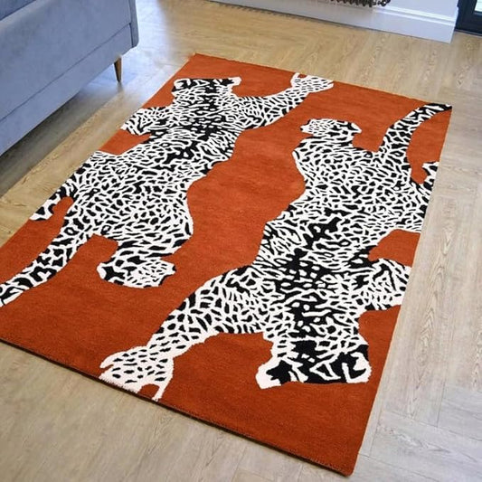 Hand Tufted Modern & Unique Animal Rugs 100% Wool, Soft and Durable Rugs for Your Living Room, Bedroom,Hall Or Any Room (Multi Colour O1, 8 X 10 Feet)