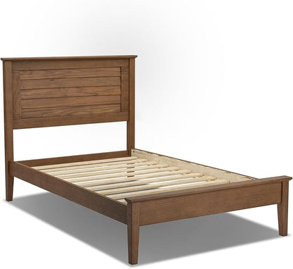 Grain Wood Furniture Greenport Solid Wood Platform Bed, Twin Size, Brushed Walnut