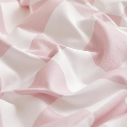 CLOTHKNOW Pink Plaid Comforter Set California King 3Pcs Pink White Bedding Comforter Sets Checker Comforter Soft Grid Comforter Sets Cal King