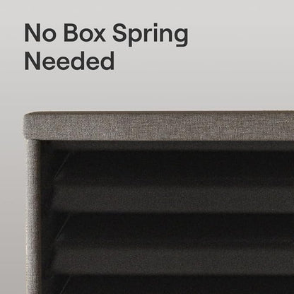 Nectar Bed Frame - Cal King - Grey - 8 Inch Legs - Sturdy Wooden Slats for Support - Steel Frame - Contemporary and Durable Upholstery - Holds Up to 700 Pounds - Easy Assembly