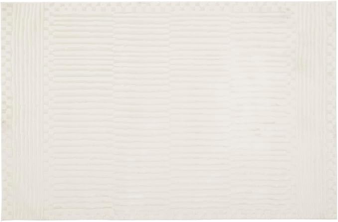 Revival Rugs Soloba 5'3"x7'10" Washable Area Rug for Living Room Bedroom - 100% Recycled Oeko-TEX Certified, Medium Pile, Beige, Cream