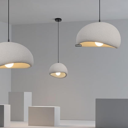 15.7in Wabi Sabi Pendant Lights Kitchen Island Lighting Fixture Ceiling Mount Grey Modern Japanese Lamp Japandi Chandelier for Dining Living Room Hallway Bedroom Restaurant Hanging Lamp