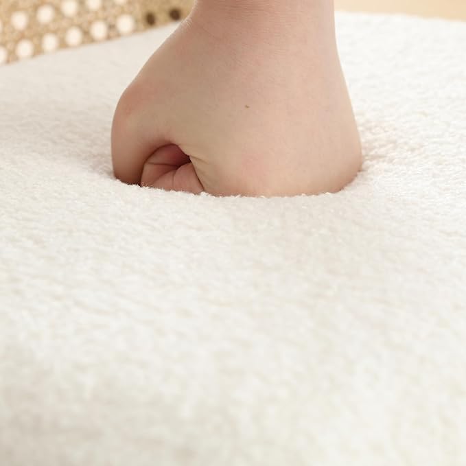 Upholstered Wooden Dining Chairs Set of 2, Farmhouse Kitchen & Dining Room Chairs with Cane Back, Accent Rattan Dining Table Chairs Sherpa Seat for Kitchen/Restaurant/Living Room, White