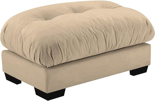 SoarFlash Velvet Sectional Sofa Ottoman, Brown