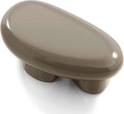 24/7 Shop at Home Kavren Modern 37-inch 2-Piece Oval Glossy Low Profile Coffee Table Set, Stone Shape Living Room Furniture for Small Space, Dark Brown