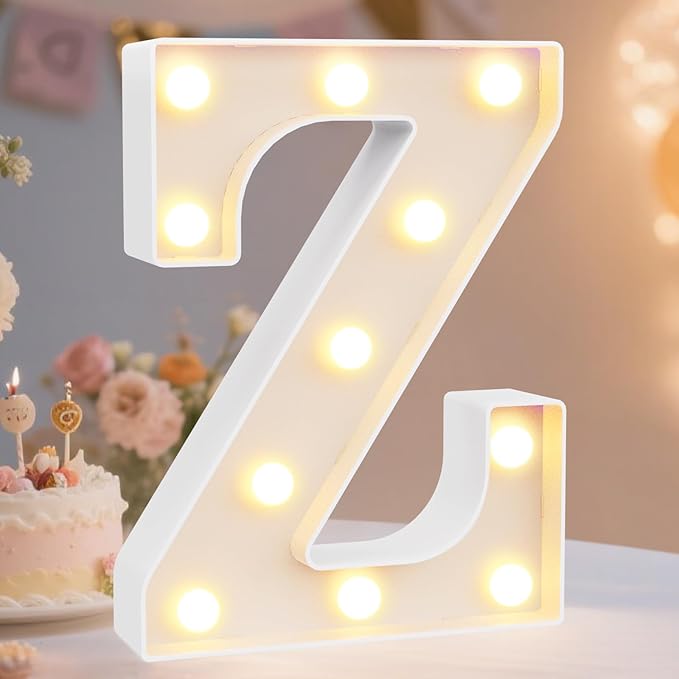 Pooqla LED Marquee Letter Lights Sign, Light Up Alphabet Letter for Home Party Wedding Decoration Z