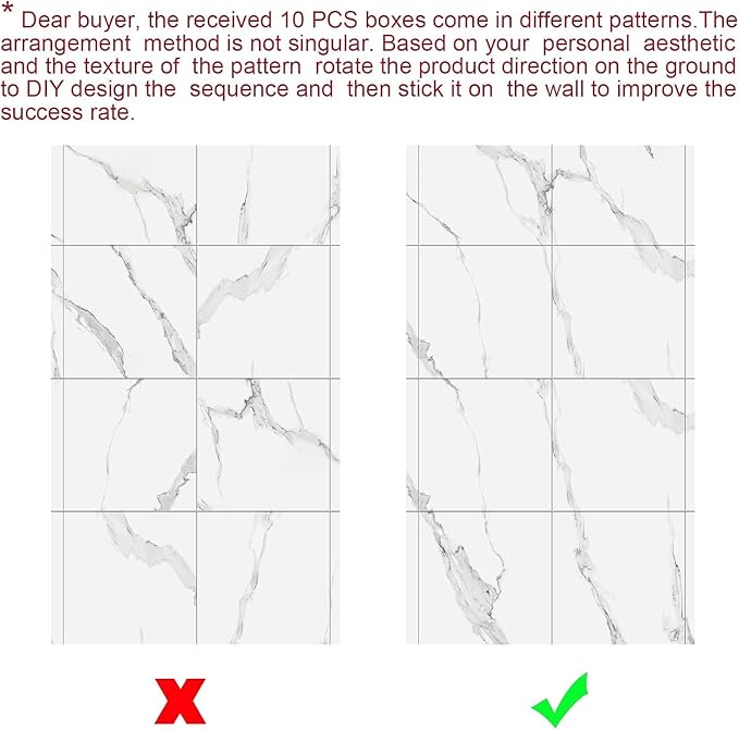 22pcs Marble Peel and Stick Backsplash Waterproof Washroom Wall Panels, Peel and Stick Tile, PVC Foam Wall Panels for Kitchen,Bathroom,Living Room,White and Grey(Not Real Tile,11.8" x 11.8")