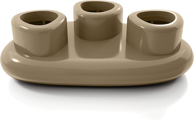 24/7 Shop at Home Kavren Modern 37-inch 3-Piece Oval Glossy Low Profile Coffee Table Set, Stone Shape Living Room Furniture for Small Space, Light Brown