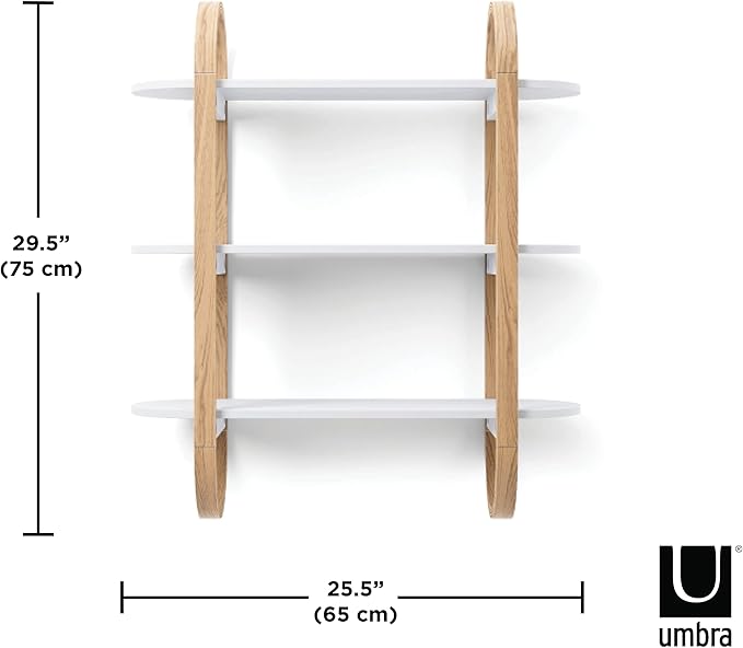 Umbra Bellwood Wall Shelf White/Natural, W65×D24×H75cm