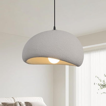 15.7in Wabi Sabi Pendant Lights Kitchen Island Lighting Fixture Ceiling Mount Grey Modern Japanese Lamp Japandi Chandelier for Dining Living Room Hallway Bedroom Restaurant Hanging Lamp