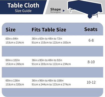 Navy Blue 6 Pack Polyester Table Cloth 60 x 126 Inch, Rectangle Tablecloths for 6 Foot Tables Washable Table Cloth for Party Wedding