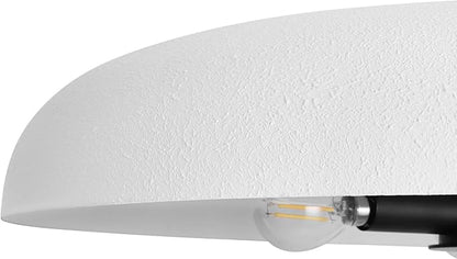 LamQee 20 Inch Oversized Large Pendant Lights, 3-Lights Textured White Modern Dome Chandelier, Rustic Metal Pendant Lighting Fixture Ceiling Hanging for Kitchen Island, Dining Room Over Table, Bar