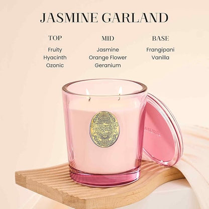 M&SENSE Large Two-Wick Soy Candle | Jasmine & Pink | 19.8 oz, 120H Burn Time | Luxury Scented Candle for Relaxation, Gifting, Home Décor | Ideal for Bedroom, Office, Party Ambiance