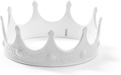 Seletti Memorabilia Porcelain My Crown Decorative Object ø cm.18,5 h. 7,5, Stone, White, 18.5x18.5x7.5 cm