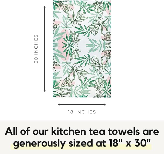 Modern Style Premium Kitchen Tea Towel Super Absorbent Fast Drying Microfiber Tropical Escape